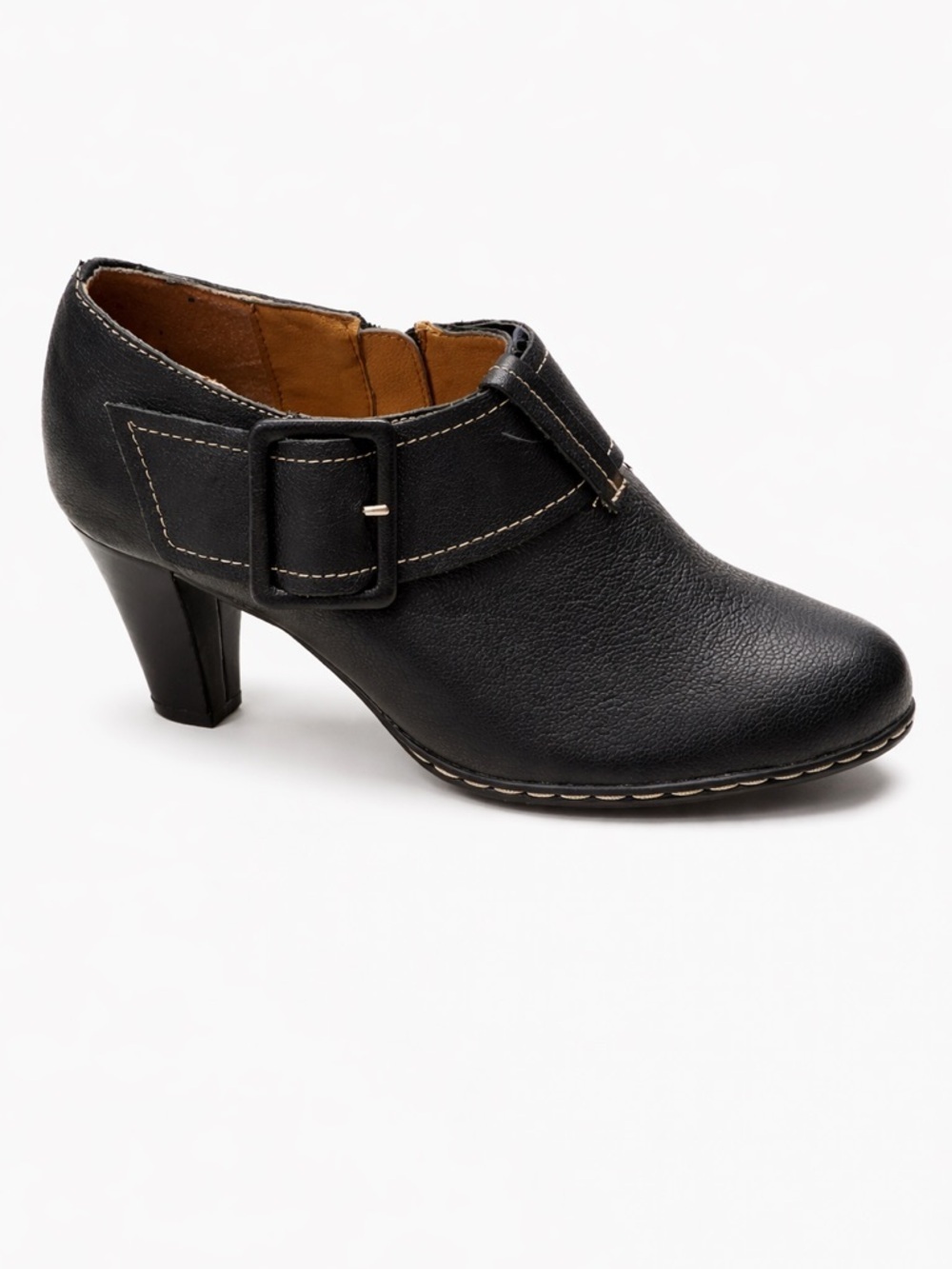 Eurosoft by Sofft Black Leather Ankle Booties Women’s 8M Chunky Heel